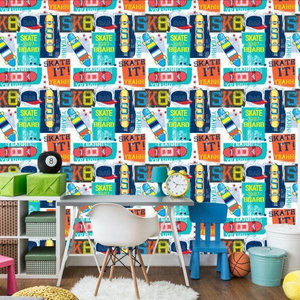 Behang Skateboards En Inscripties - Afbeelding 4
