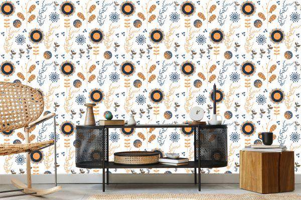 Behang Minimalistische Zonnebloemen - Afbeelding 5