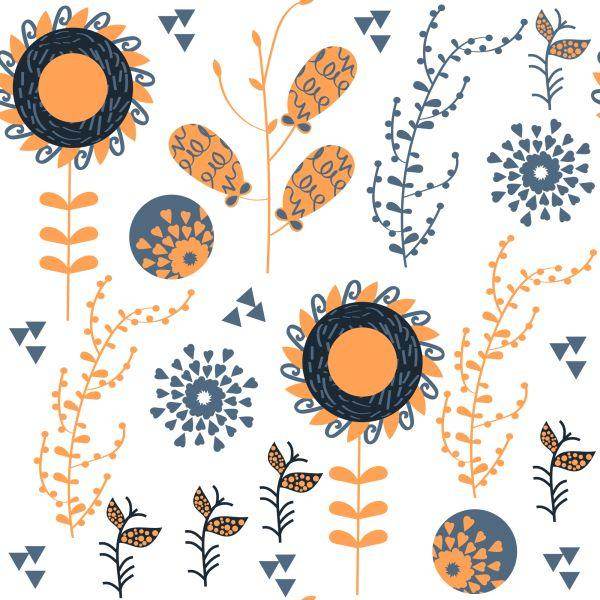 Behang Minimalistische Zonnebloemen - Afbeelding 2