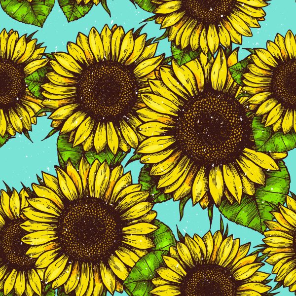 Behang Retro Zonnebloem Boeket - Afbeelding 2