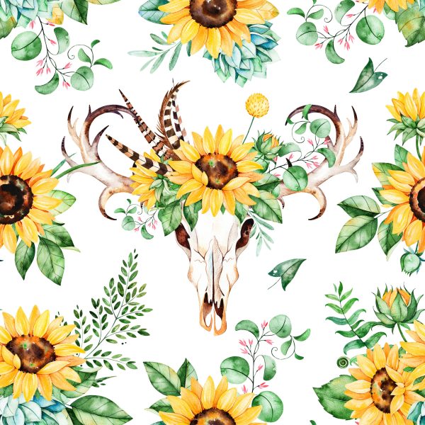 Behang Zonnebloemen In Boho-Stijl - Afbeelding 2