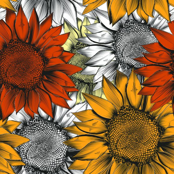 Behang Kleurrijke Zonnebloemen - Afbeelding 2