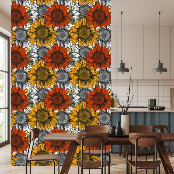 Behang Kleurrijke Zonnebloemen - Afbeelding 4