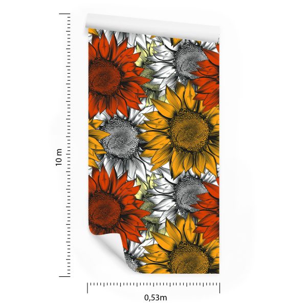 Behang Kleurrijke Zonnebloemen - Afbeelding 8