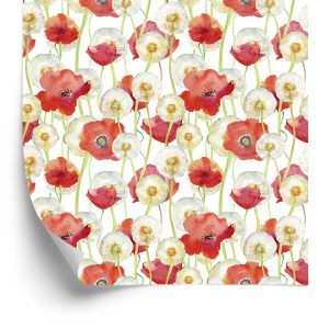 Behang Klaprozen En Paardebloemen