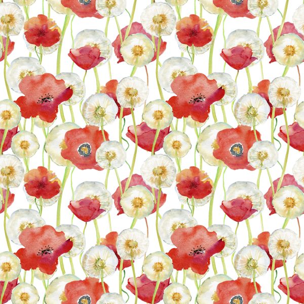 Behang Klaprozen En Paardebloemen - Afbeelding 2