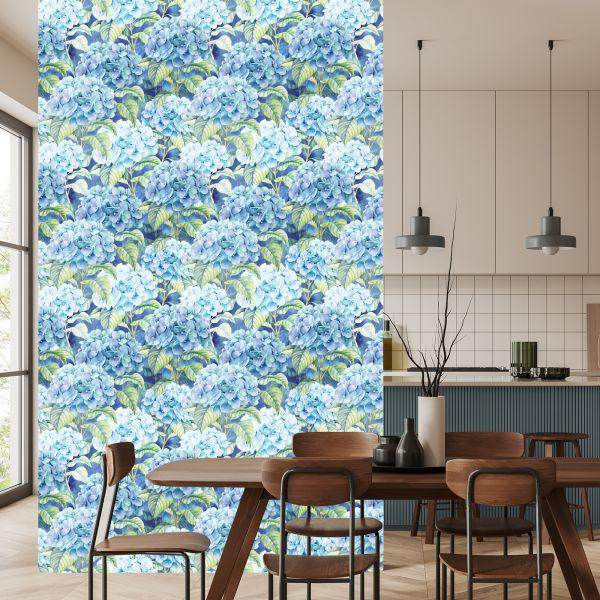 Behang Hortensia Met Bladeren - Afbeelding 4