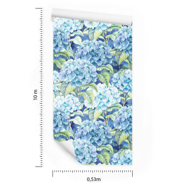 Behang Hortensia Met Bladeren - Afbeelding 8