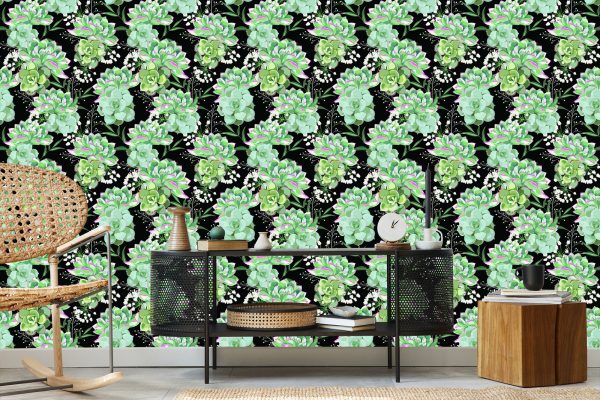 Behang Bloemen Met Cactussen - Afbeelding 5