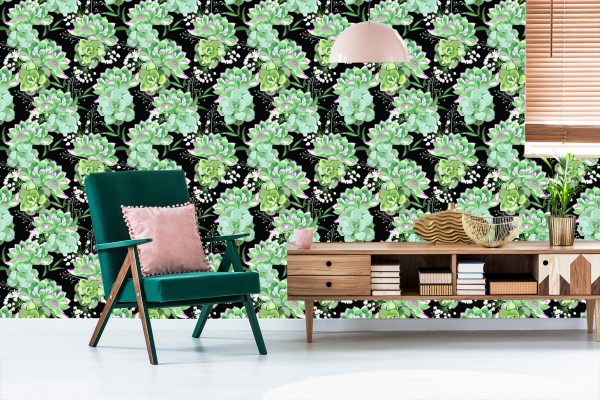 Behang Bloemen Met Cactussen - Afbeelding 6