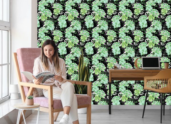 Behang Bloemen Met Cactussen - Afbeelding 7