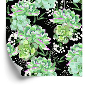 Behang Bloemen Met Cactussen