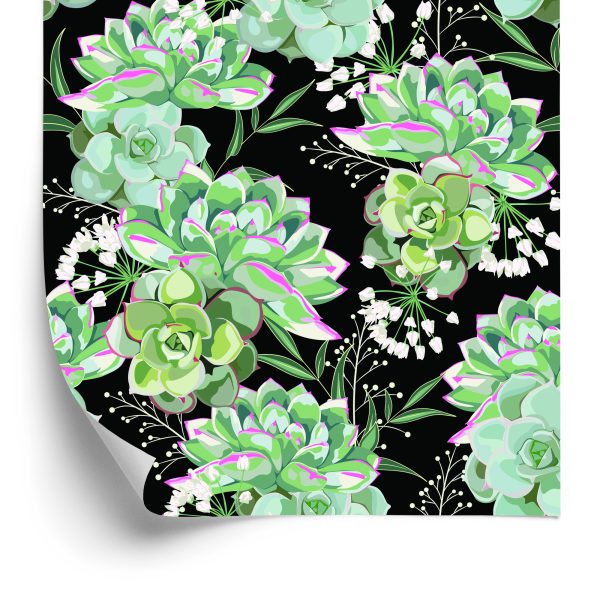 Behang Bloemen Met Cactussen