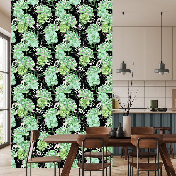 Behang Bloemen Met Cactussen - Afbeelding 4