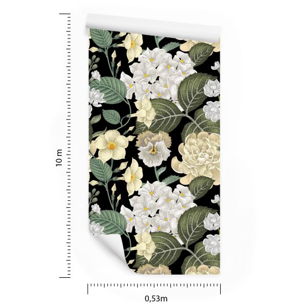 Behang Tuin Bloemen Met Bladeren - Afbeelding 8