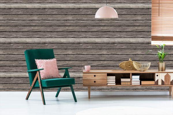 Behang Vervaagde Gebarsten Houten Plank - Afbeelding 6