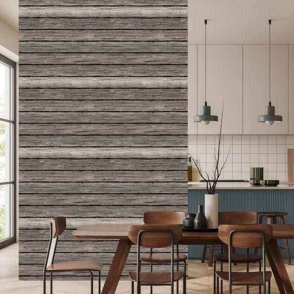 Behang Vervaagde Gebarsten Houten Plank - Afbeelding 4