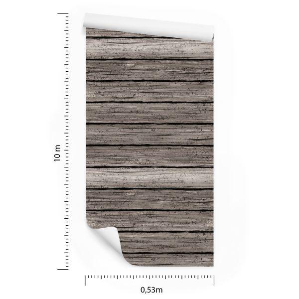 Behang Vervaagde Gebarsten Houten Plank - Afbeelding 8