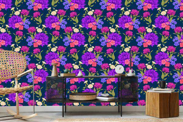 Behang Bloemboeket In Retrostijl - Afbeelding 5