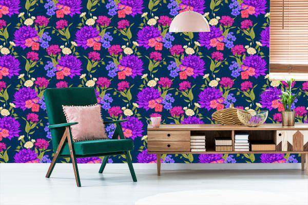 Behang Bloemboeket In Retrostijl - Afbeelding 6
