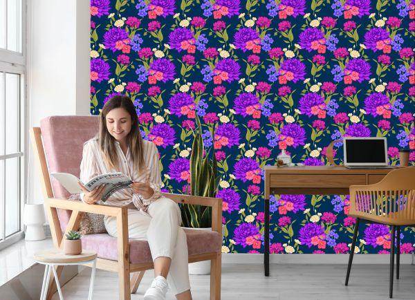 Behang Bloemboeket In Retrostijl - Afbeelding 7