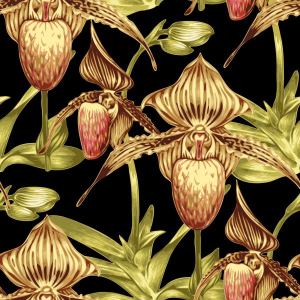 Behang Tropische Bloemen Met Bladeren - Afbeelding 2