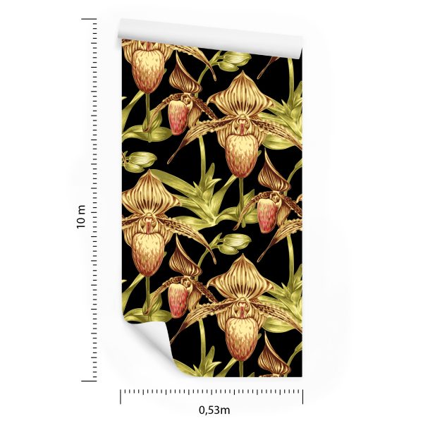 Behang Tropische Bloemen Met Bladeren - Afbeelding 8