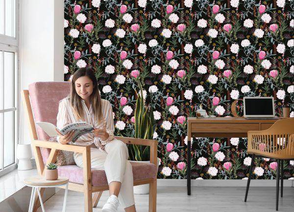Behang Bloemcollage - Afbeelding 7