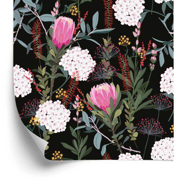 Behang Bloemcollage