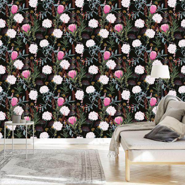 Behang Bloemcollage - Afbeelding 3