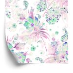 Behang Bloemen, Planten, Pastelbladeren
