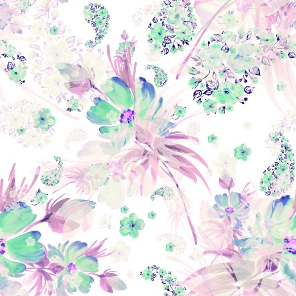 Behang Bloemen, Planten, Pastelbladeren - Afbeelding 2