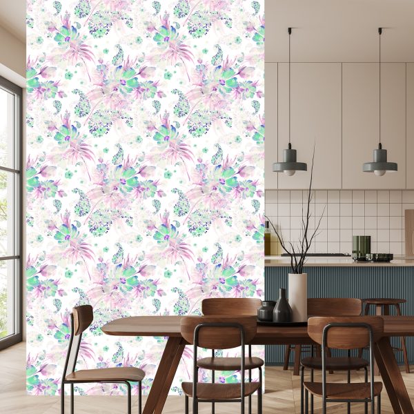 Behang Bloemen, Planten, Pastelbladeren - Afbeelding 4