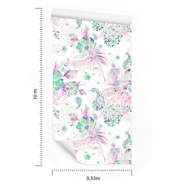 Behang Bloemen, Planten, Pastelbladeren - Afbeelding 8