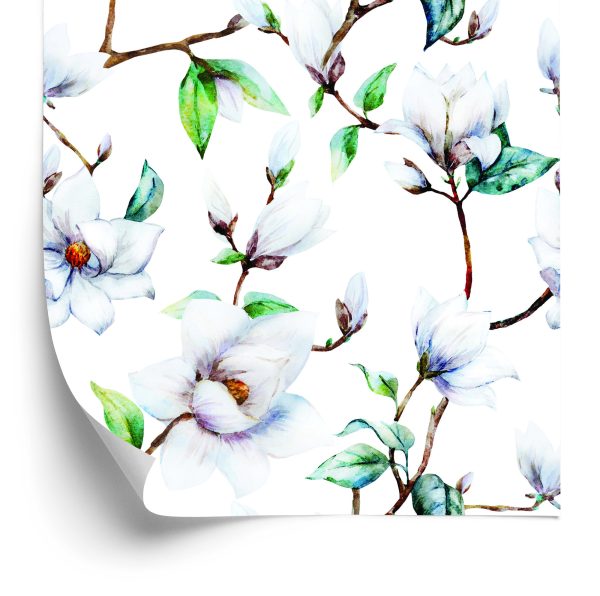 Behang Witte Magnolia