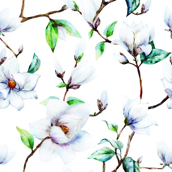 Behang Witte Magnolia - Afbeelding 2