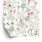Behang Wilde Bloemen Met Vlinders