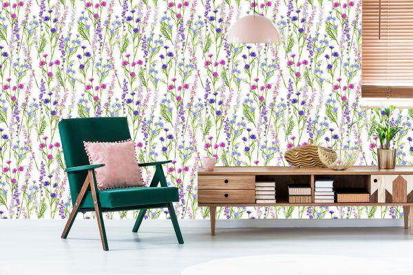 Behang Voor De Eetkamer Lentebloemen Van Wilde Planten - Afbeelding 6