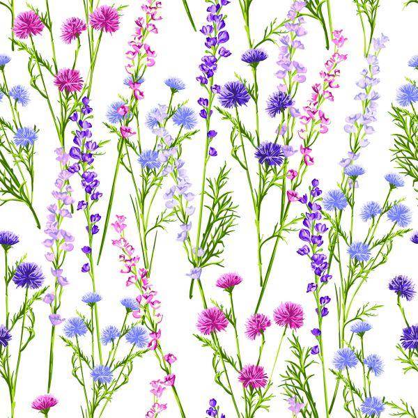 Behang Voor De Eetkamer Lentebloemen Van Wilde Planten - Afbeelding 2