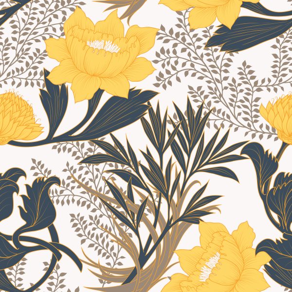 Behang Chrysanten En Pioenrozen - Afbeelding 2