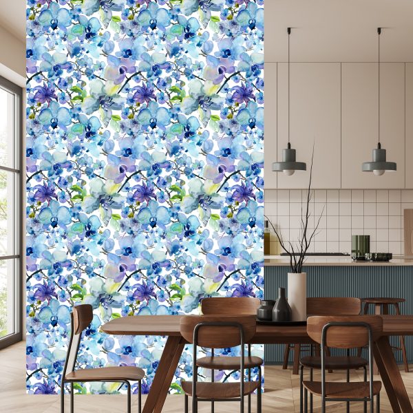 Behang Aquarel Geschilderde Orchideeën - Afbeelding 4