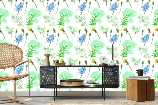 Behang Bloemen En Kruiden - Afbeelding 5