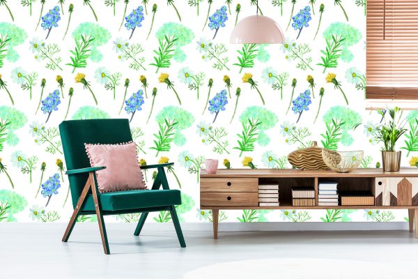 Behang Bloemen En Kruiden - Afbeelding 6