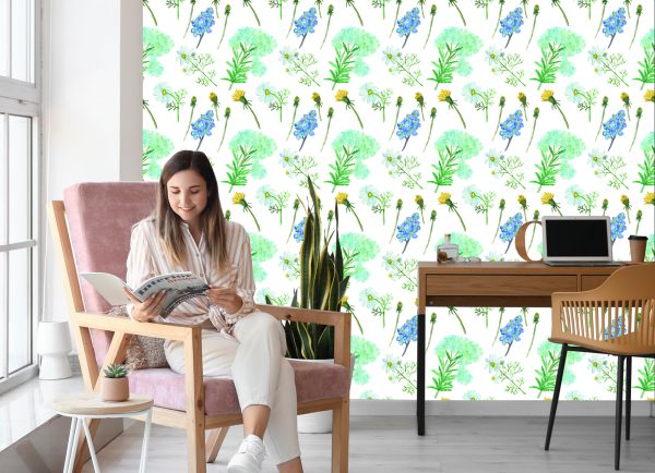 Behang Bloemen En Kruiden - Afbeelding 7