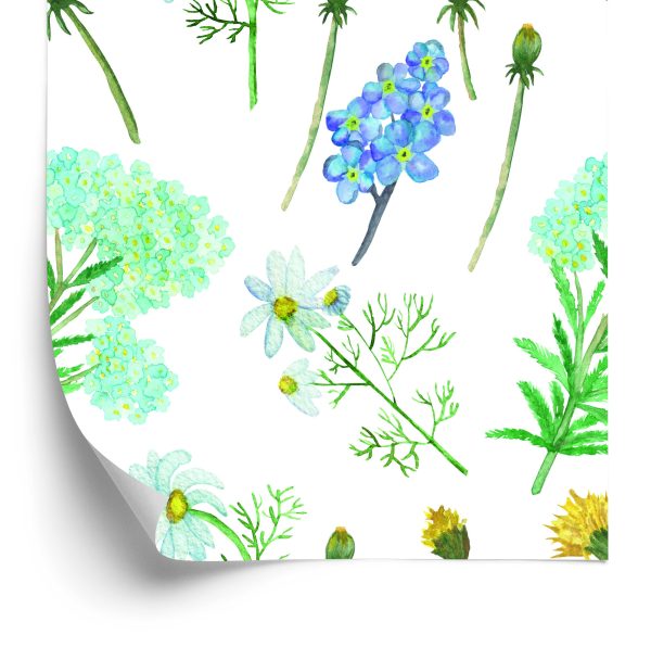 Behang Bloemen En Kruiden
