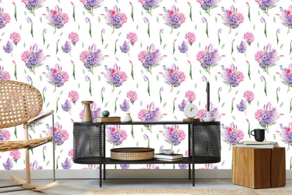 Behang Lavendel Met Bloemen - Afbeelding 5