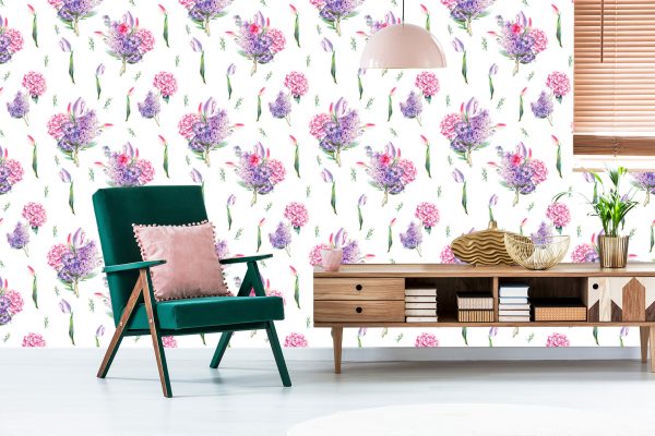 Behang Lavendel Met Bloemen - Afbeelding 6