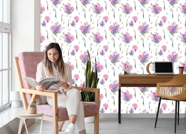 Behang Lavendel Met Bloemen - Afbeelding 7