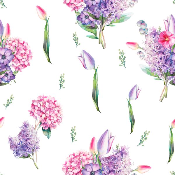 Behang Lavendel Met Bloemen - Afbeelding 2