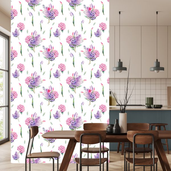Behang Lavendel Met Bloemen - Afbeelding 4